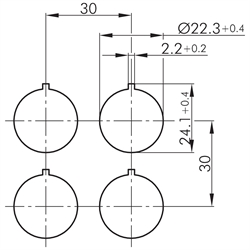 Einbaubuchse USB Typ C, Buchse C  / Stecker C (60 cm) , Technische Zeichnung