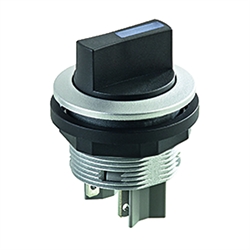 Wahltaster tastend 1S, Schaltwinkel 40°, Einbau-Ø 22,3mm, Flachstecker , Produktphoto