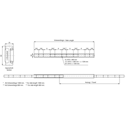 Auszugschienen DS 4180-080-035, Breite 35 mm, bis 825 kg, Vollauszug, Technische Zeichnung