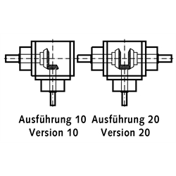 Kegelradgetriebe KU/I, Bauart K, 4:1, Technische Zeichnung