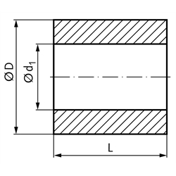 MAE 6233.4 Rohmaterial aus Sinterbronze mit Bohrung für Gleitlagerherstellung, Technische Zeichnung