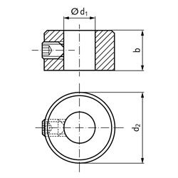 Stellringe DIN 703, Stahl, Technische Zeichnung
